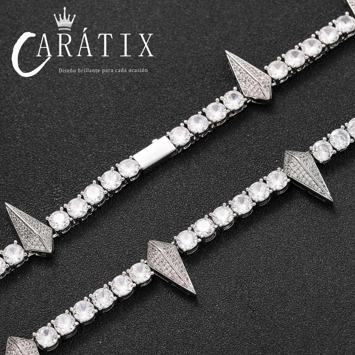CARÁTIX Black Panther Pendant Necklace – 5mm CZ Tennis Chain with Rivet Wolf Tooth Charm Men’s Fashion Jewelry - CaratixJewelry